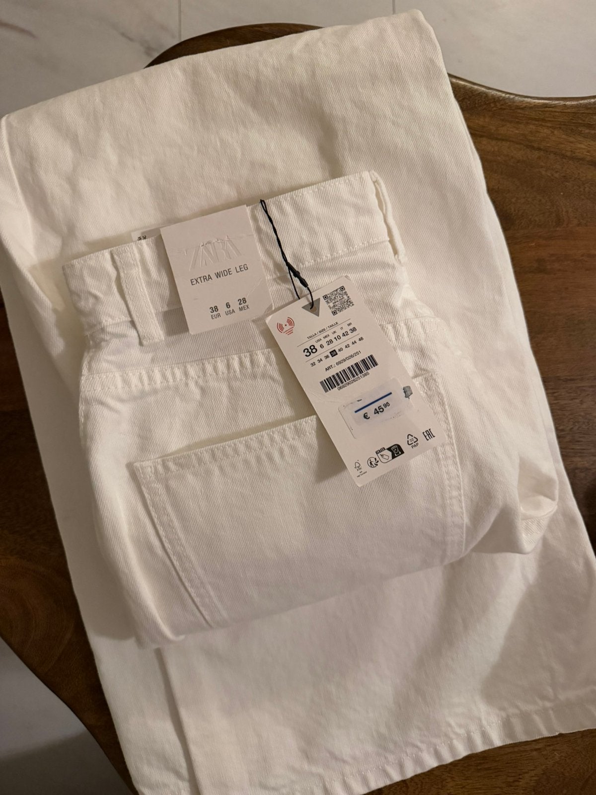 Zara extra wide leg jeans wit, Ophalen of Verzenden, Zo goed als nieuw, Wit