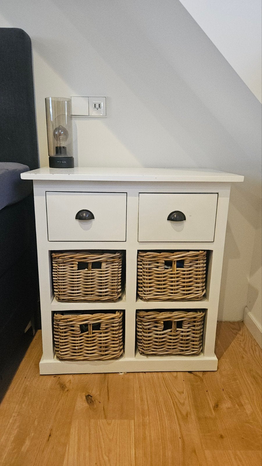 Set van 2 nachtkastjes/garderobekastjes met manden, Ophalen, Gebruikt, 65 cm of meer, 70 cm of meer
