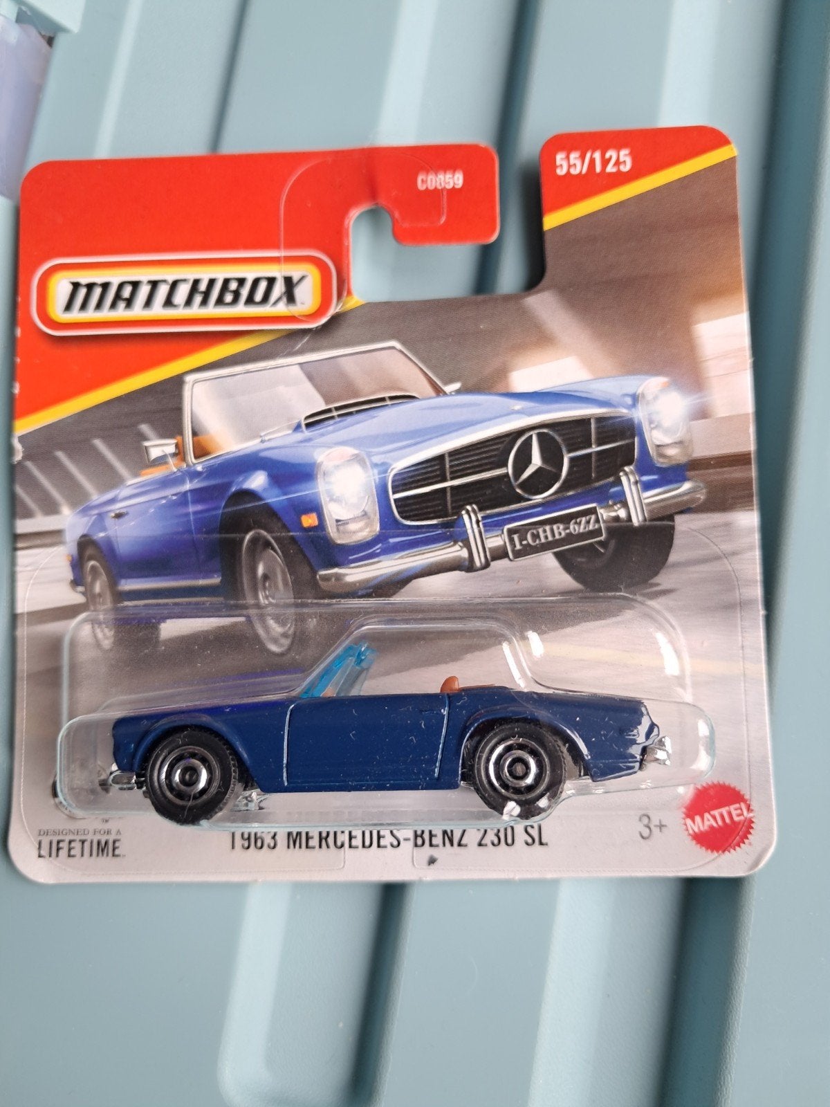 Matchbox 1963 Mercedes-Benz 230 SL blauw nieuw in verpakking, Ophalen of Verzenden, Nieuw, Auto