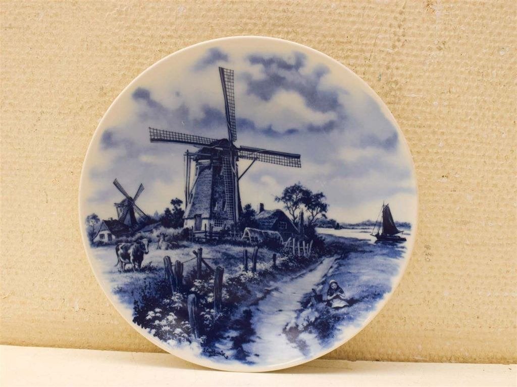 Delftsblauw Wandbord 51886, Ophalen of Verzenden, Gebruikt