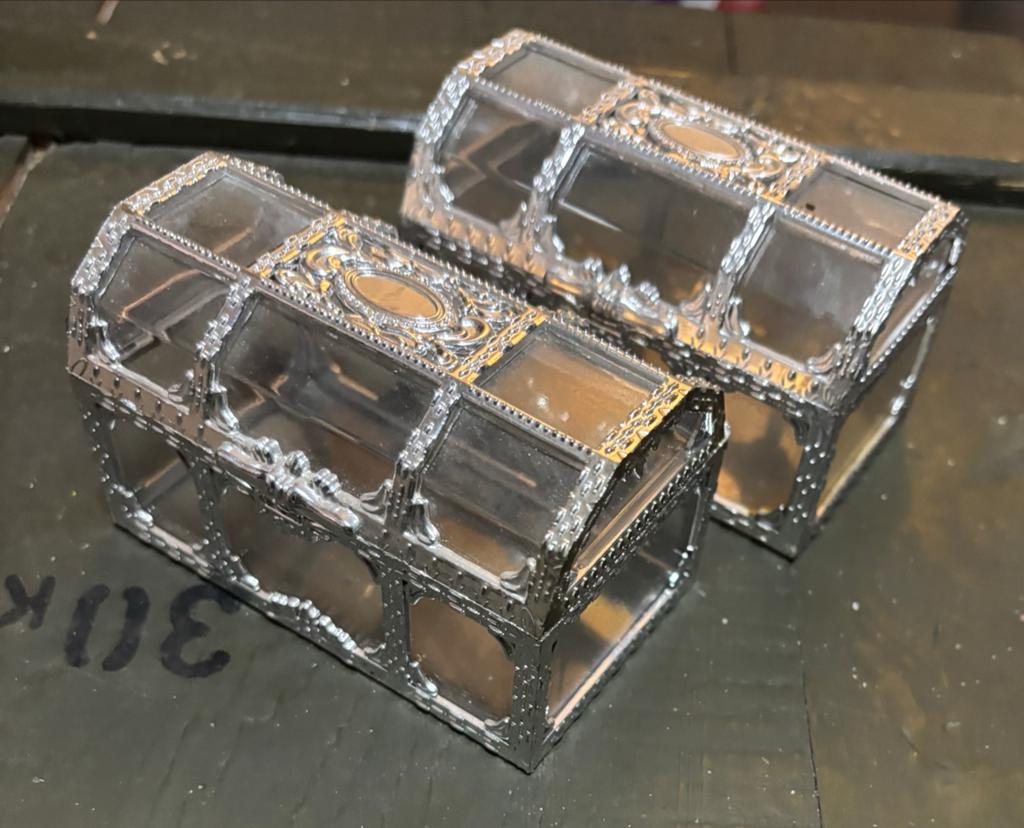 Set van 5 decoratieve schatkistjes, zilverkleurig, Ophalen of Verzenden