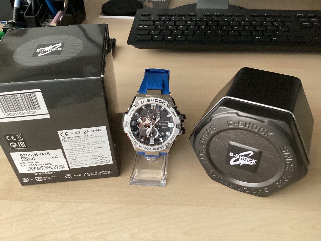 G-shock horloge GST-B100-1AER, Casio, Staal, Polshorloge, Kunststof