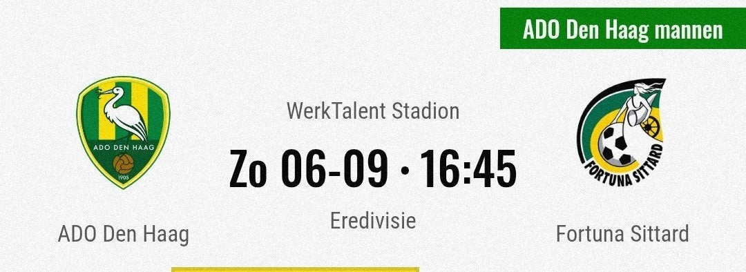 x1 kaartje vak g, ADO Den Haag vs Fortuna Sittard, Tickets en Kaartjes, Eén persoon
