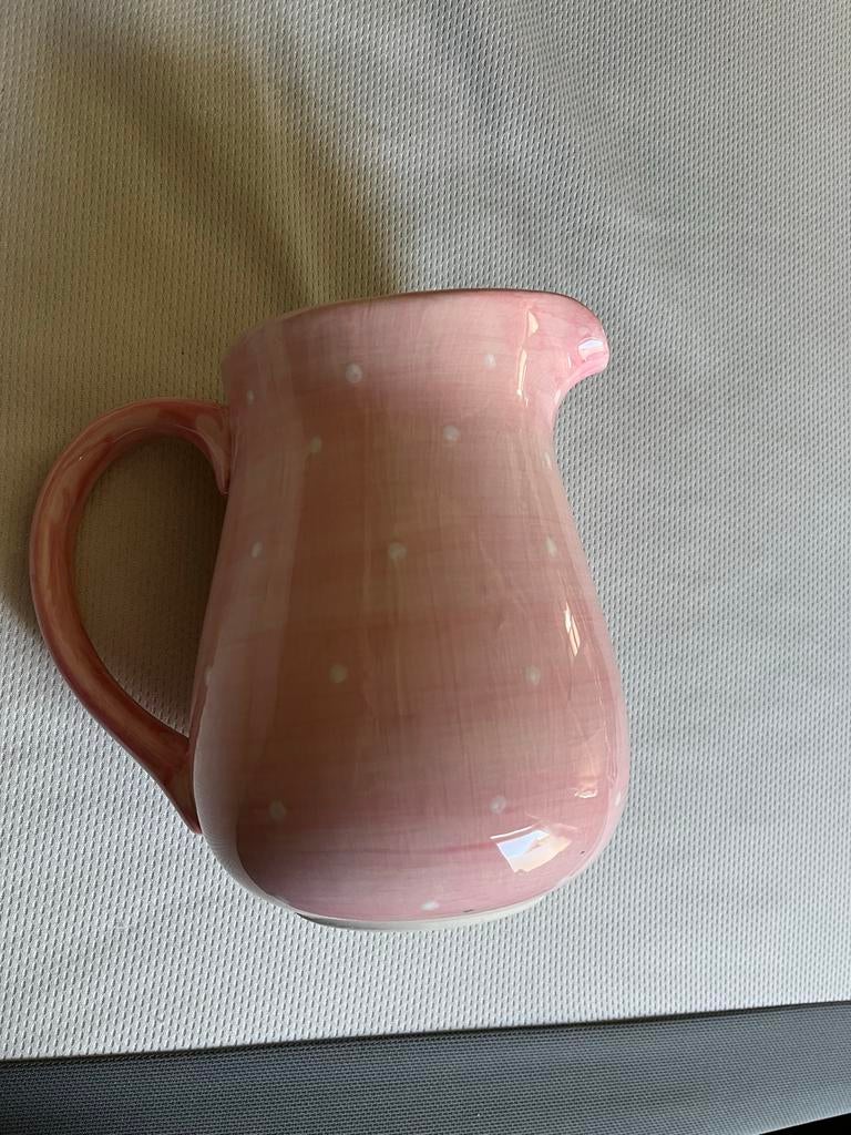 Melkkan Blond Amsterdam - Roze met stippen, Overige kleuren, Aardewerk of Porselein, Ophalen of Verzenden, Zo goed als nieuw