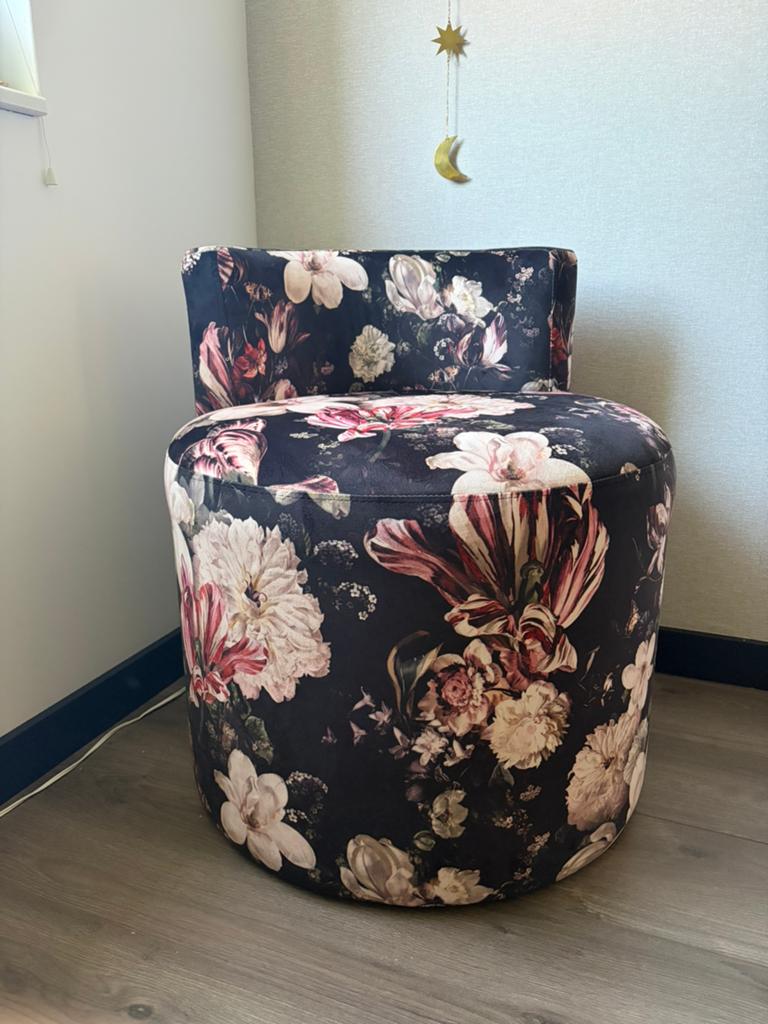 Hocker Olivia K&C, Huis en Inrichting, Ophalen, Zo goed als nieuw, Rond, Stof