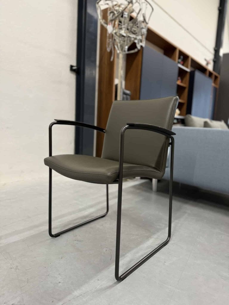 Nieuw Leolux Talos Eetkamerstoel Groen leer Design stoel, Leolux, Overige kleuren, Info@leolux.nl, Nieuw