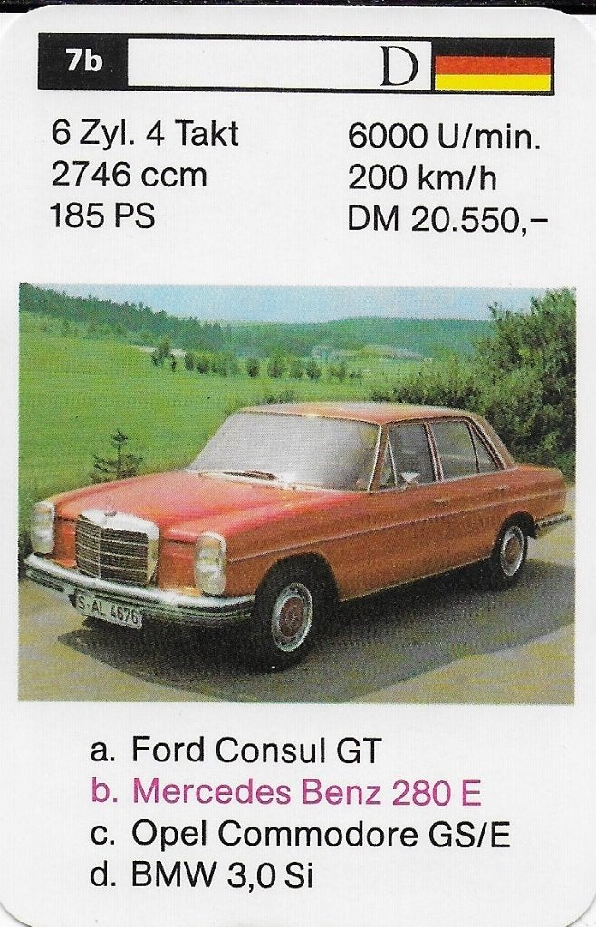 X11 autokaartje mercedes benz 280 e, Ophalen of Verzenden, Zo goed als nieuw, Auto's