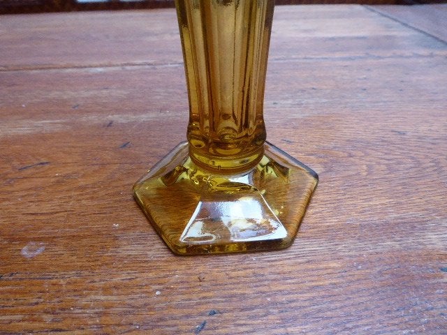Persglazen art deco vaas, Val Saint Lambert Luxval Americain, Ophalen of Verzenden
