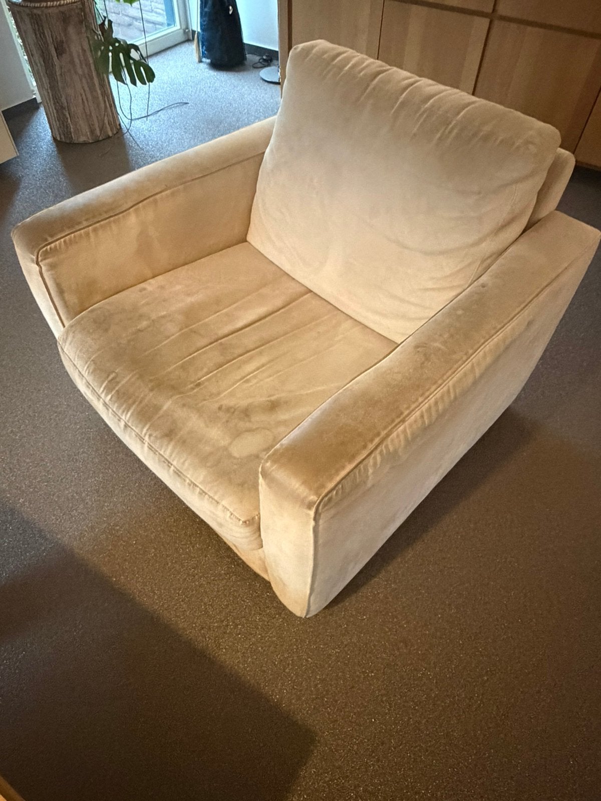 Gratis afhalen: alcantara fauteuil, Overige materialen, Gebruikt, Eenpersoons, 75 tot 100 cm