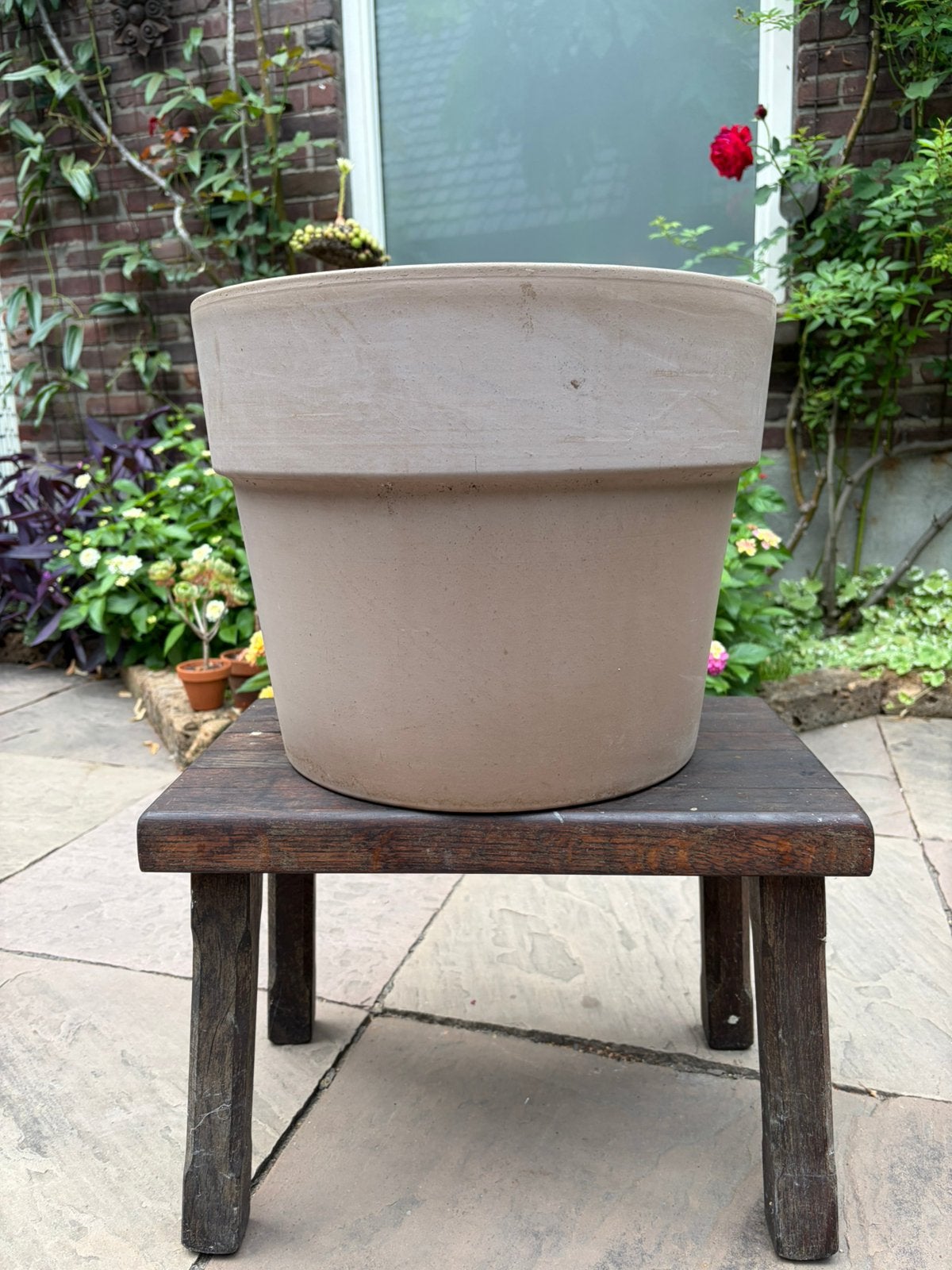 Italiaans terracotta grote bloempot, plantenbak, Tuin en Terras, Bloempotten, Ophalen, Zo goed als nieuw, Rond, Kunststof