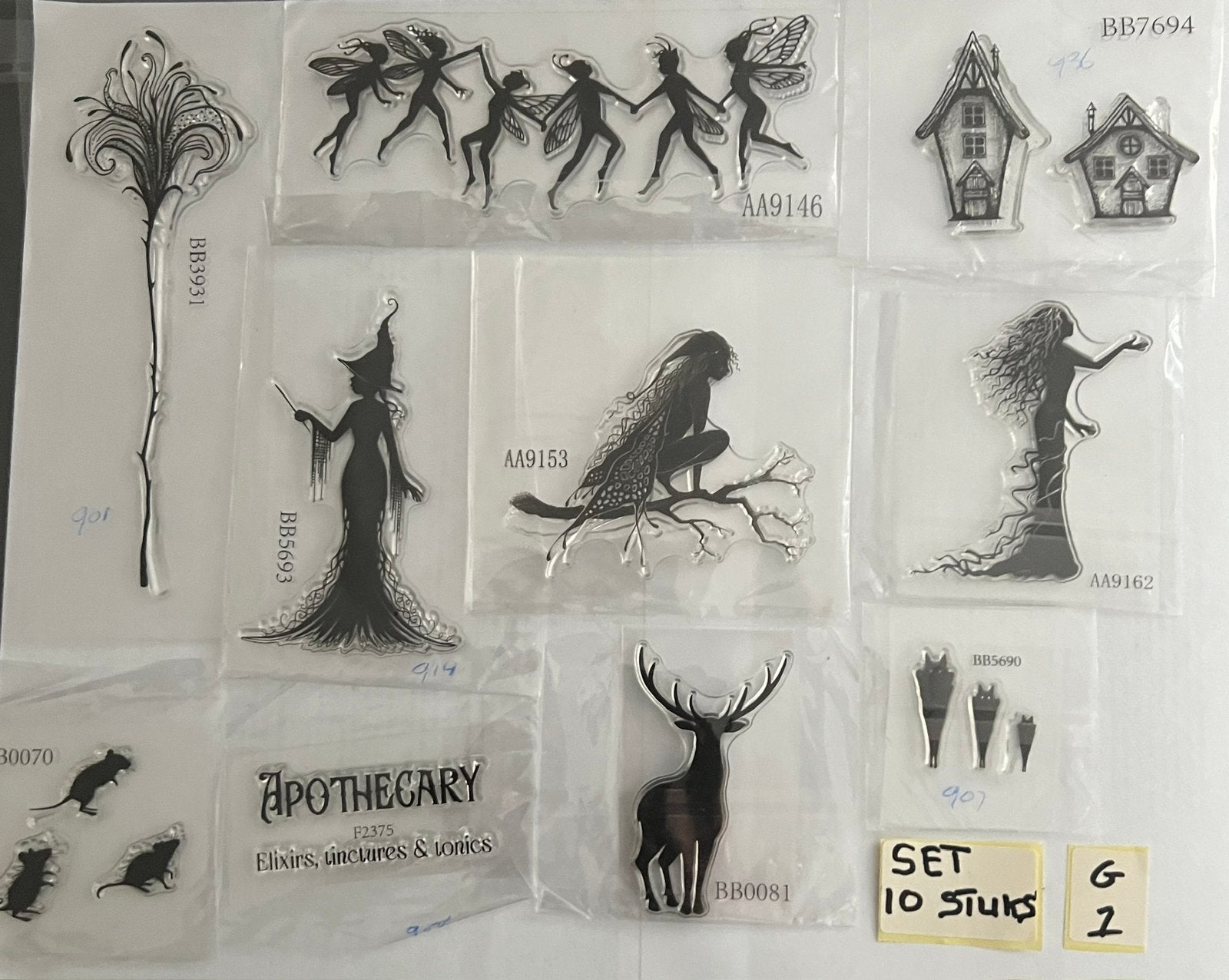 Set van 10 stempels met Lavinia afbeeldingen Nieuw, Ophalen of Verzenden, Nieuw, Clearstamp