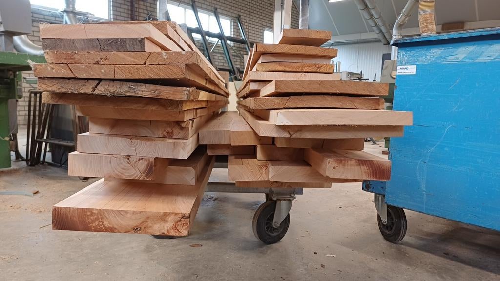 Gedroogd kersenhout - diverse diktes en lengtes, Doe-het-zelf en Verbouw, Hout en Planken, Ophalen, Gebruikt, 25 tot 50 mm, Plank