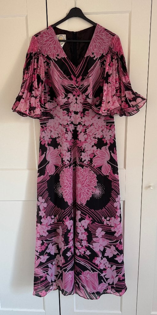 TRUE VINTAGE 70s Maxi Jurk – Emiliana Wendel Maat 38/40, Kleding | Dames, Jurken, Maat 38/40 (M), Emiliana Wendel, Paars, Ophalen of Verzenden