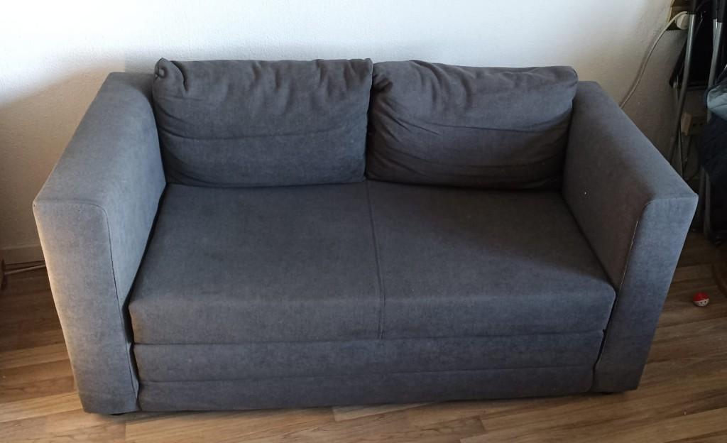 2-in-1 vloerslaapbank / vloerbed — lichtgrijs, Ophalen, Overige materialen, Minder dan 75 cm, Tweepersoons