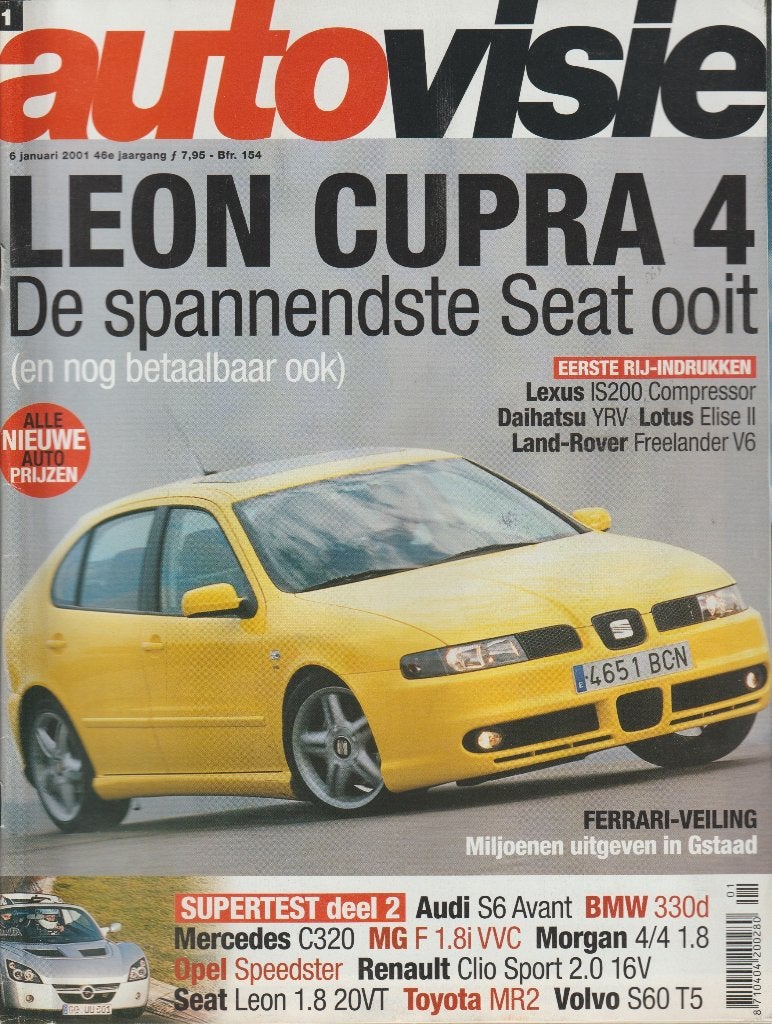 Seat Leon Cupra 4 in Autovisie 2001, Gelezen, Ophalen of Verzenden, Overige merken, Autovisie