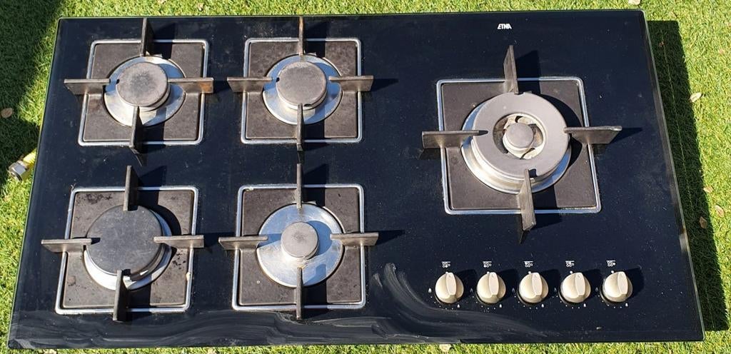 Gaskookplaat met wok, Ophalen, Inbouw, Gas, 5 kookzones of meer