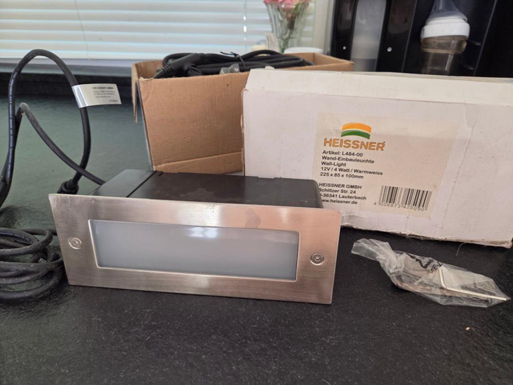 Heissner inbouw wandlampen 3 stuks - Nieuw, Minder dan 50 watt, Wandlamp, Nieuw, Ophalen of Verzenden