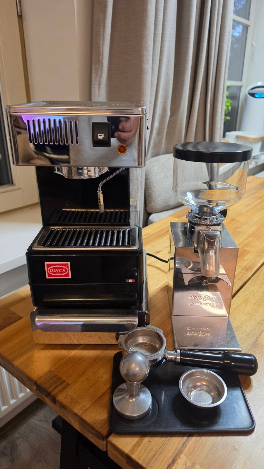 Quick Mill 820 Espressomachine met Demoka bonenmaler, Witgoed en Apparatuur, Ophalen, Espresso apparaat, 10 kopjes of meer, Zo goed als nieuw