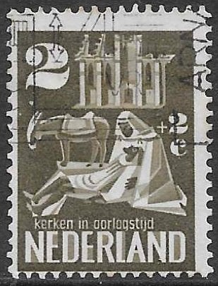 1950 | NVPH 556 | Kerken in oorlogstijd |152|, Postzegels en Munten, Ophalen of Verzenden, Na 1940, Gestempeld
