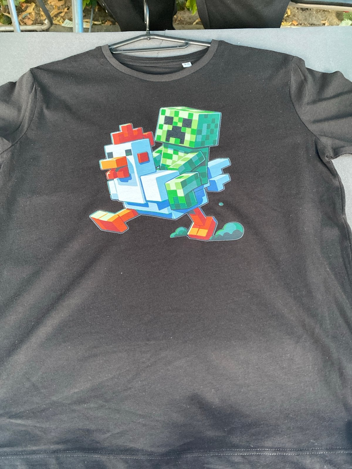 Minecraft T-shirt met Creeper en kip (maat 9-11 jaar), Ophalen of Verzenden, Gebruikt, Jongen of Meisje