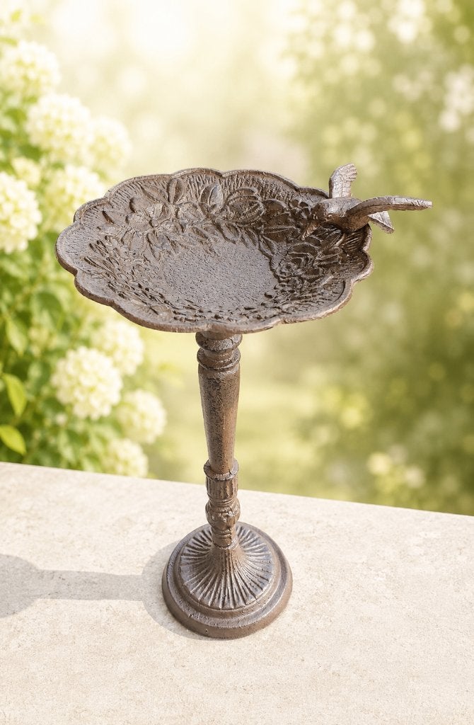 VOGELDRINKSCHAAL / gietijzer / 40 cm hoog, Huis en tuin decoratie Marie, Nieuw, Info@huisentuindecoratiemarie.nl, Peize
