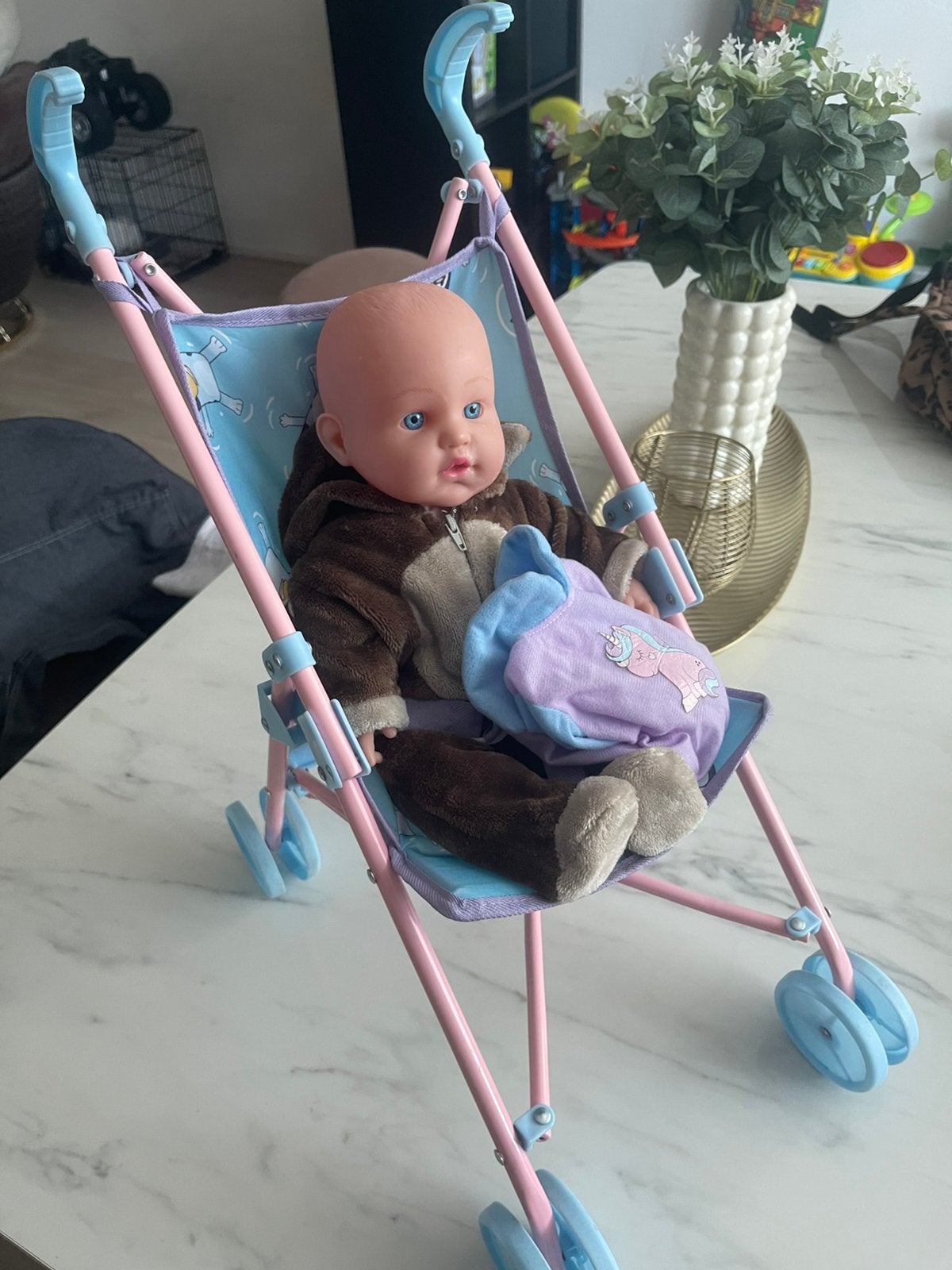 Bluey poppenwagen + pop, Ophalen, Zo goed als nieuw, Babypop