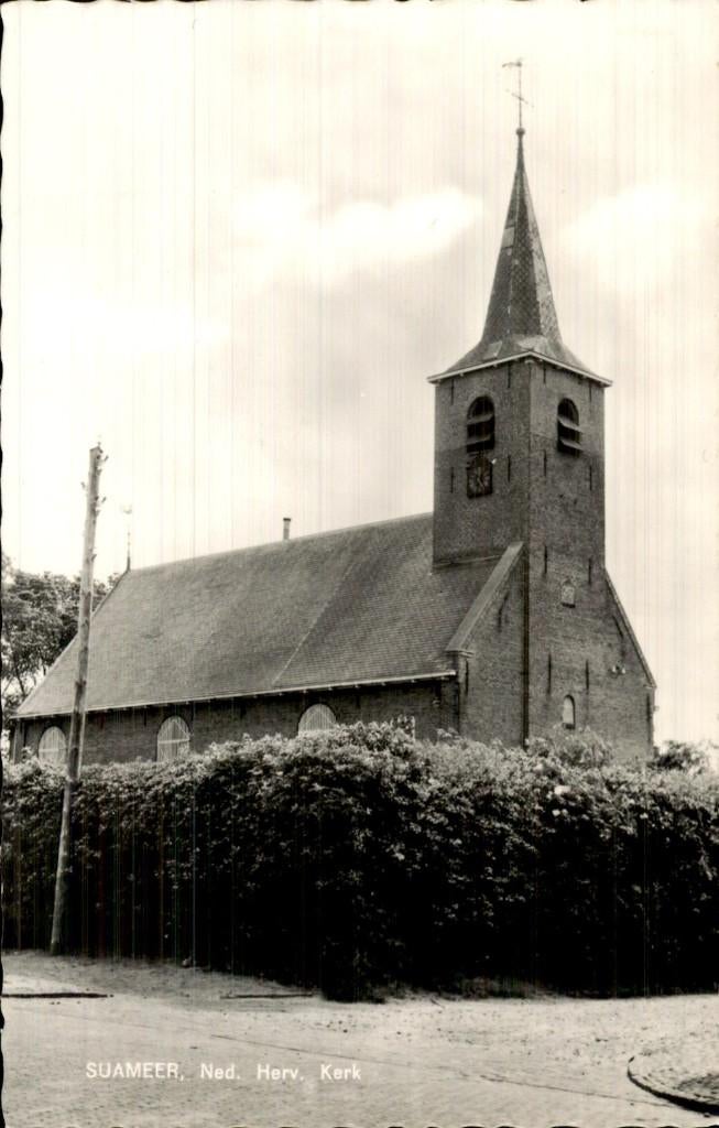 Suameer - Ned. Herv. Kerk - Toren, Verzamelen, Ophalen of Verzenden, 1940 tot 1960, Ongelopen, Friesland