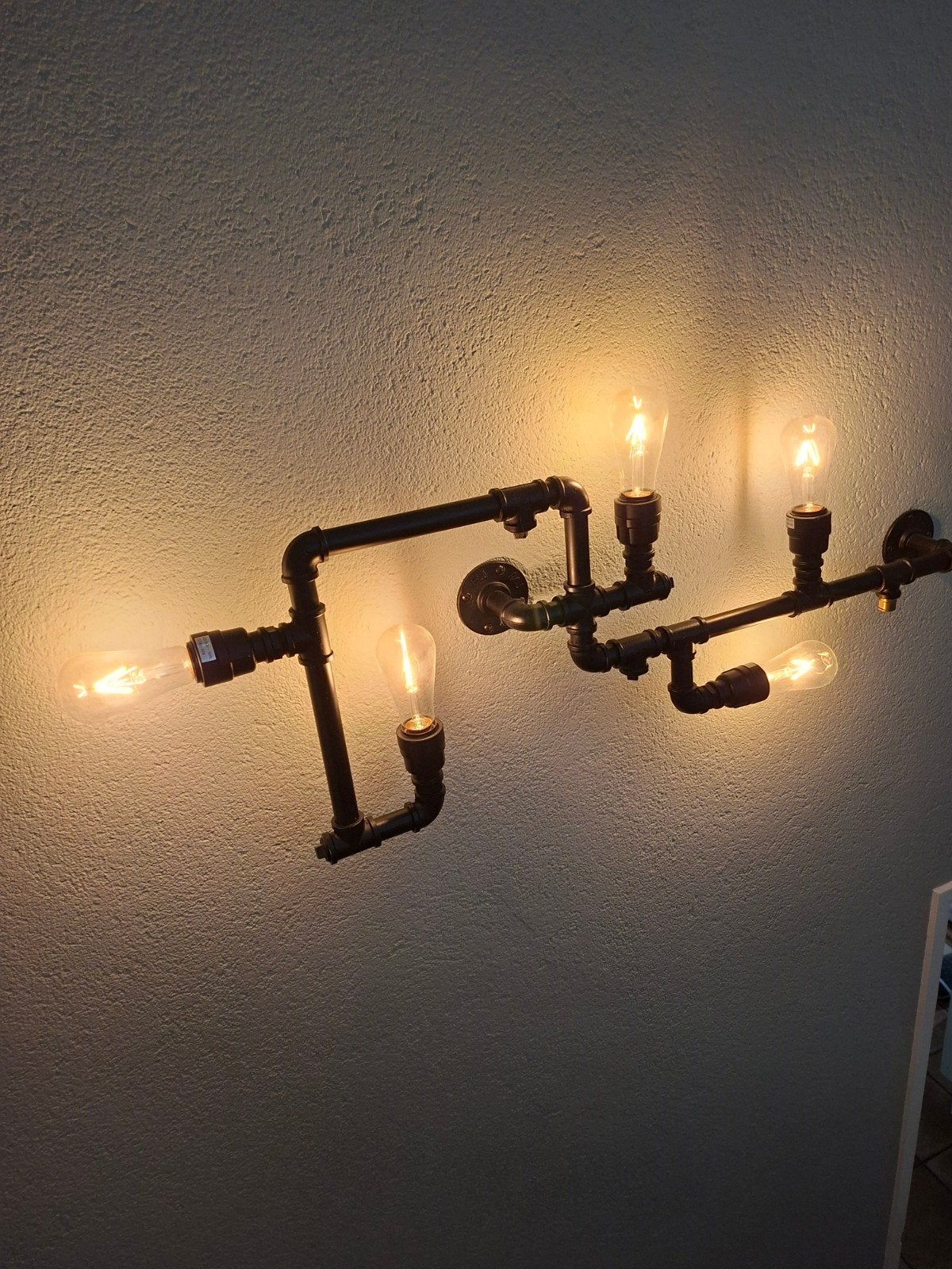 Industriële wandlamp van buizen - 110x45 cm, Ophalen, Gebruikt, Metaal, Industrieel, Vintage