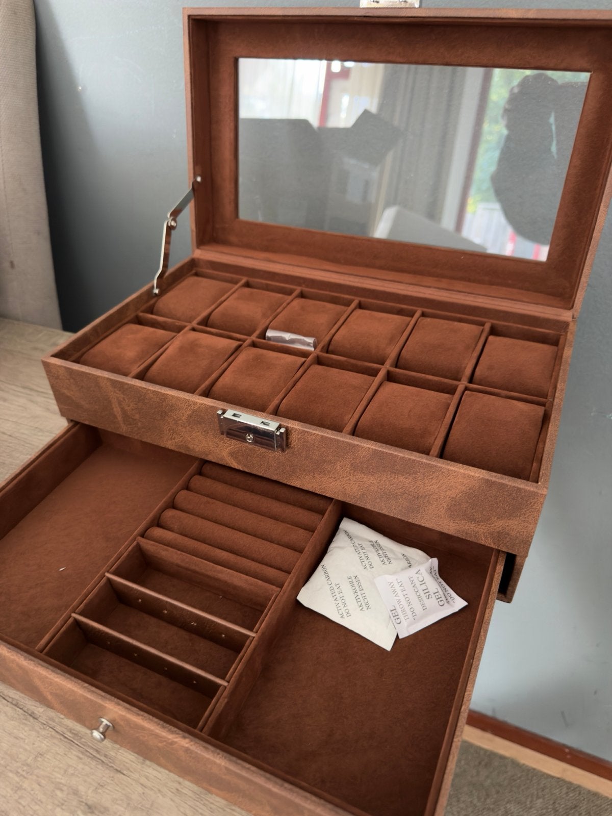 Songmics Horlogebox en Sieradendoos - Nieuw in doos, Sieraden, Tassen en Uiterlijk, Ophalen of Verzenden, Nieuw