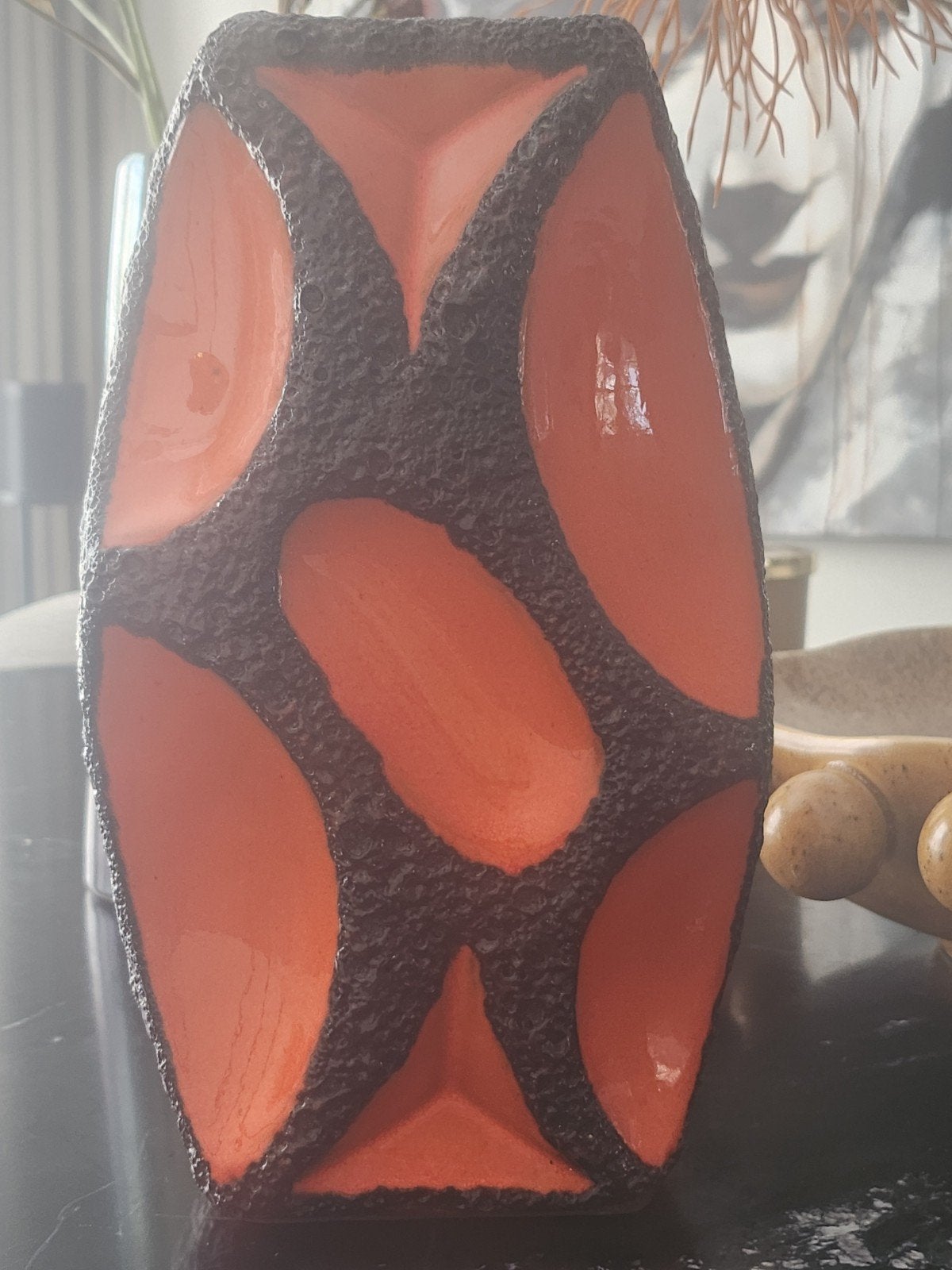 Roth Vaas West Germany Oranje Zwart Fat Lava, Ophalen