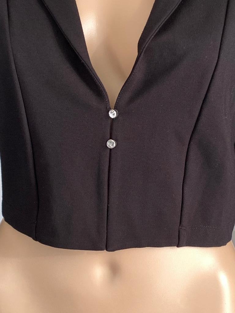 J616 Juffrouw Jansen maat M=38/40 kort jasje blazer colbert, Maat 38/40 (M), Zwart, Ophalen of Verzenden, Zo goed als nieuw
