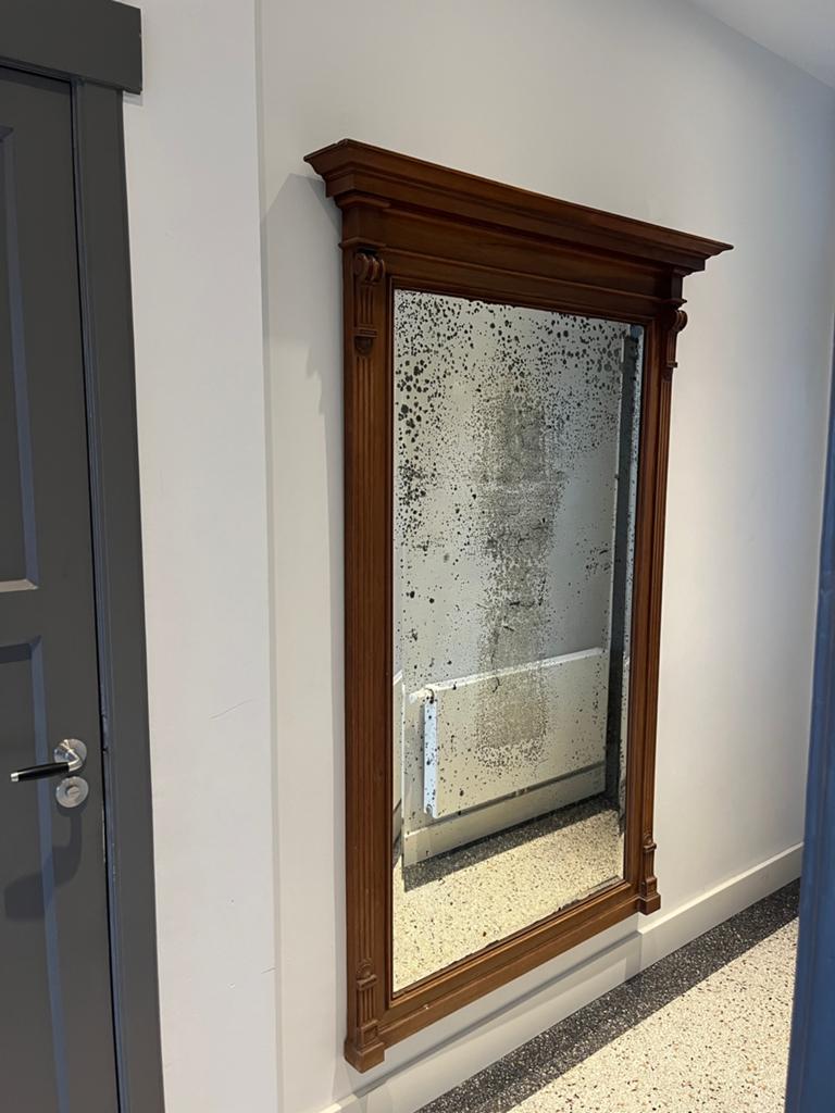 Grote antieke spiegel, Ophalen, Rechthoekig, 100 tot 150 cm, 150 tot 200 cm