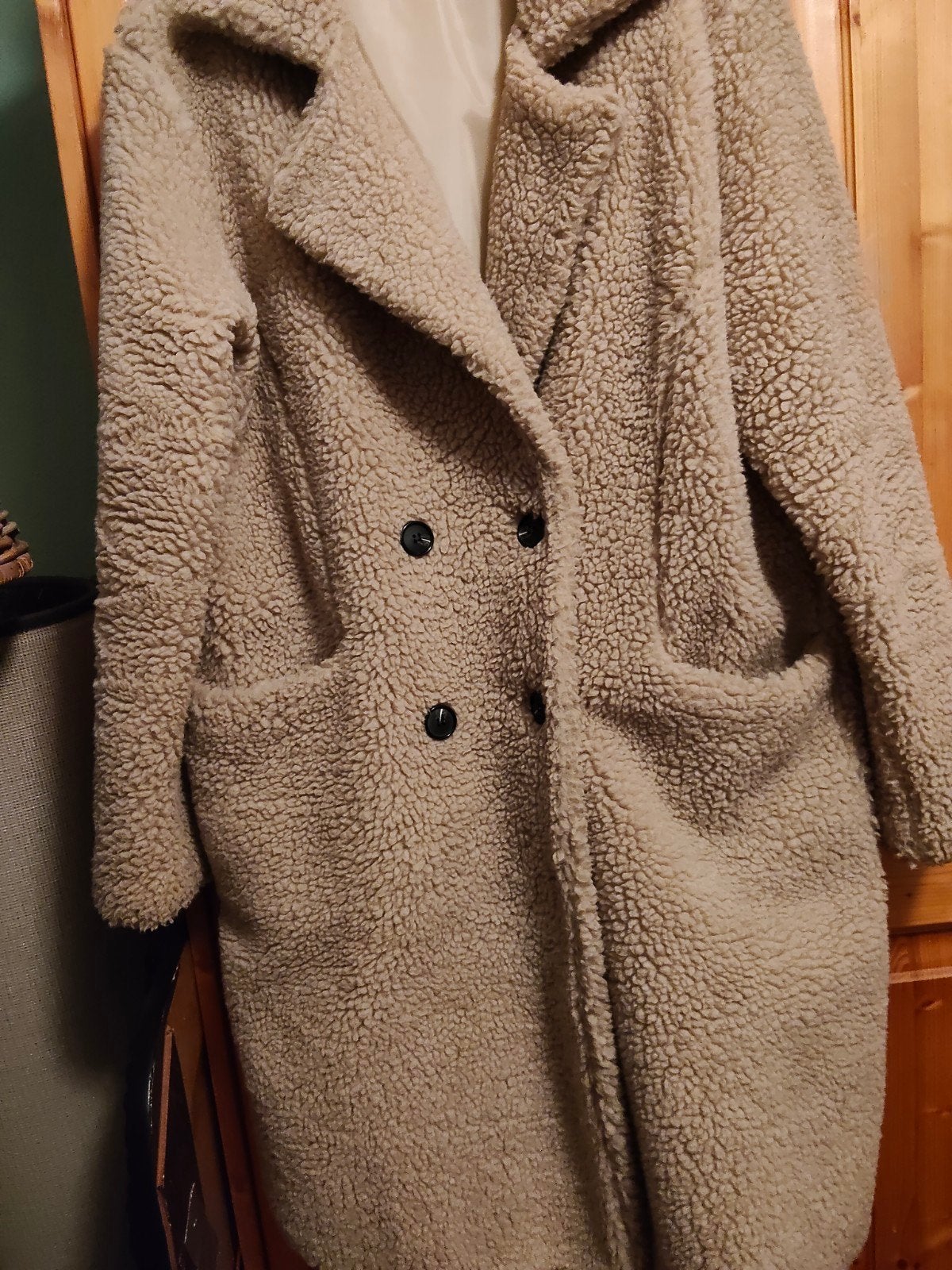 Beige Teddy Jas mt 42, Ophalen, Zo goed als nieuw, Maat 42/44 (L), Beige