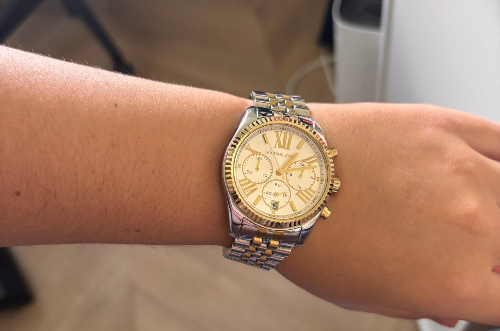 Michael Kors Lexington Dames Horloge 38mm - Zilver/Goud, Overige merken, Gebruikt, Staal, Polshorloge