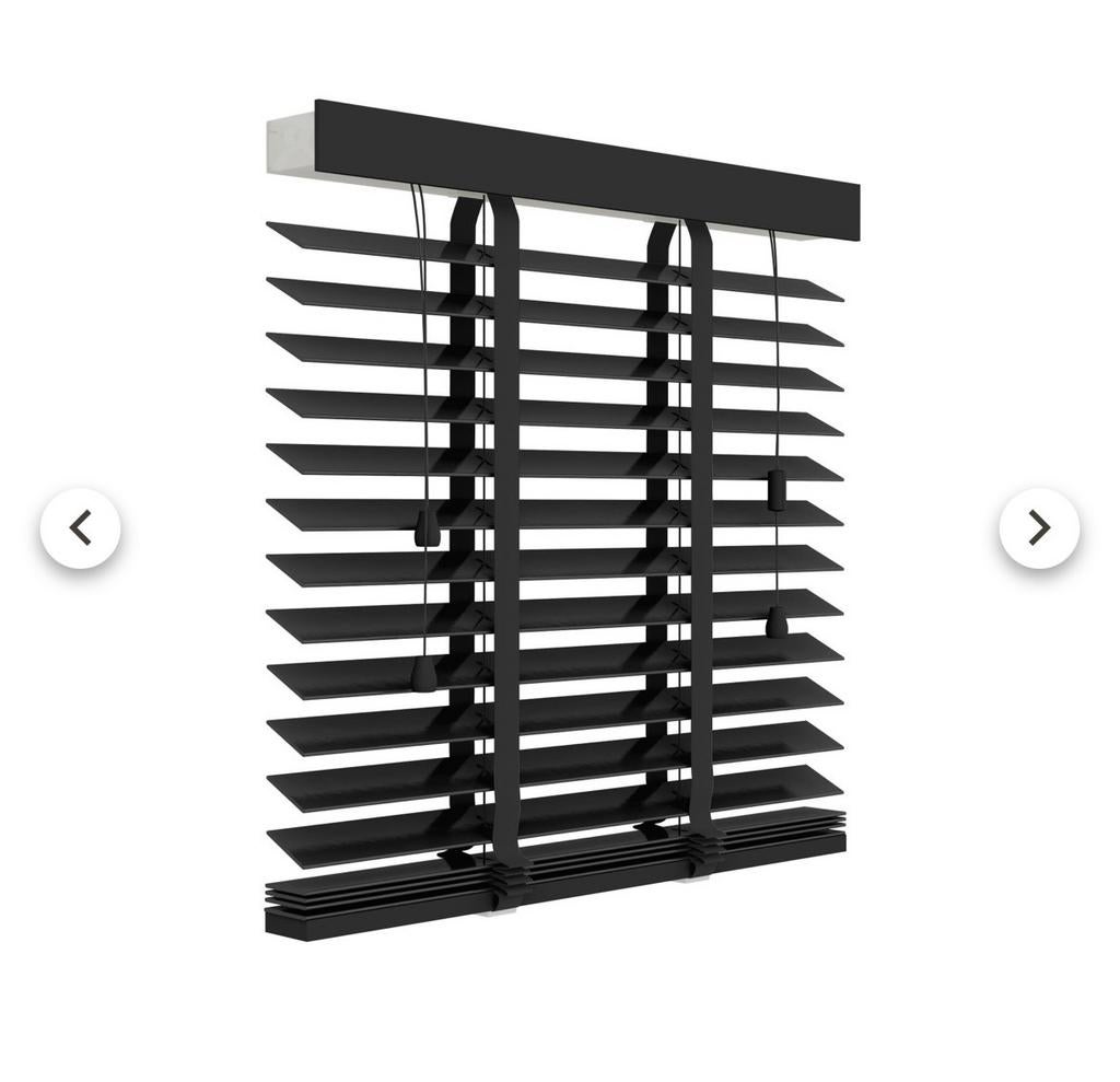Decosol Houten Jaloezie Matzwart 50mm, Ophalen, 50 tot 100 cm, Zo goed als nieuw, 100 tot 150 cm
