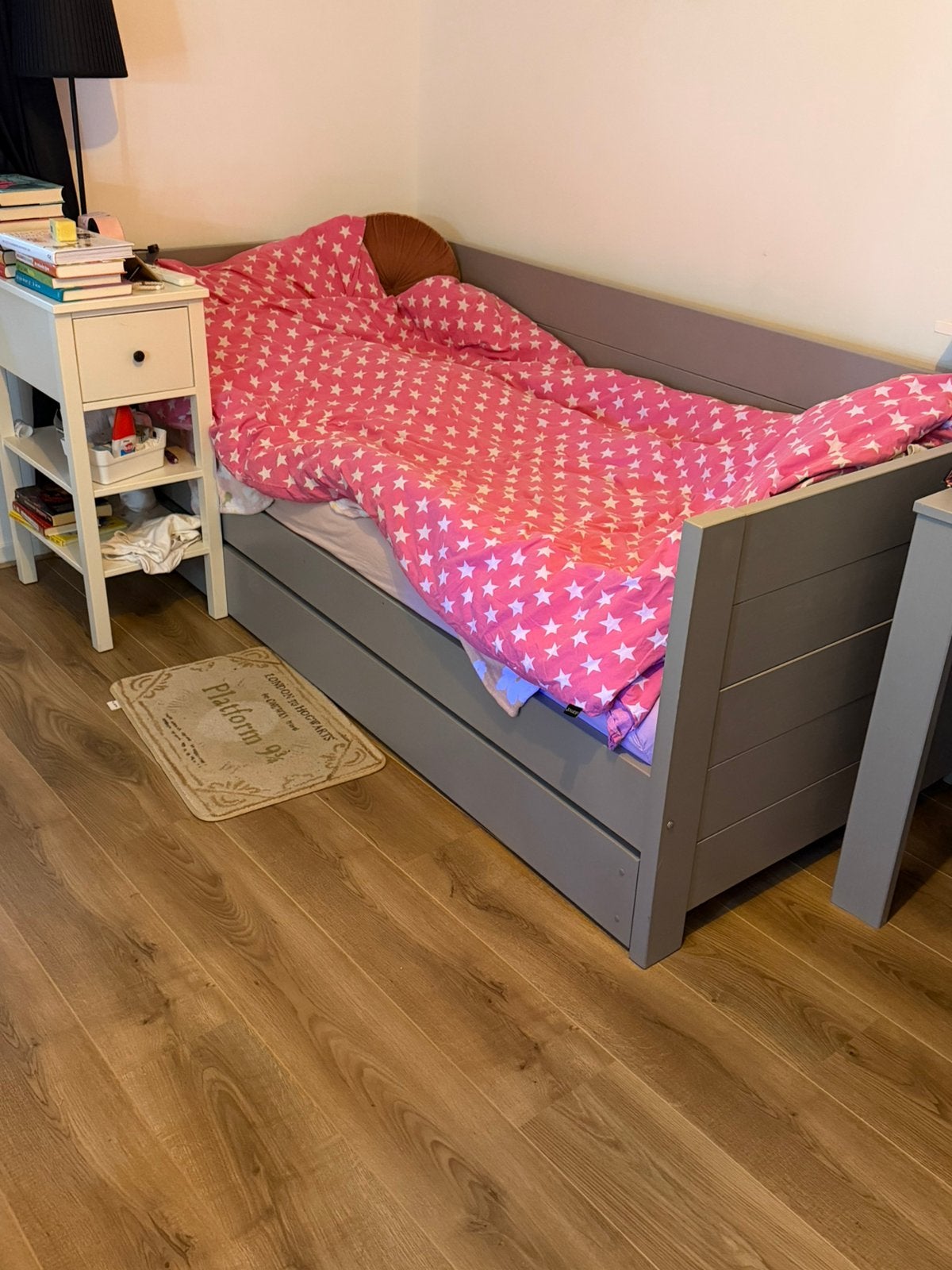 Steiger hout bed bank met lade of logeerbed sam, Ophalen, Zo goed als nieuw, 180 cm of meer, 85 tot 100 cm