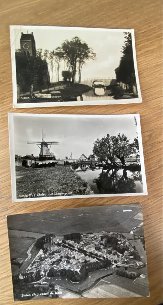 3 Oude Ansichtkaarten Sloten (Fr.) - Zeldzaam, Verzamelen, Ansichtkaarten | Nederland, Ophalen of Verzenden, Voor 1920, Gelopen