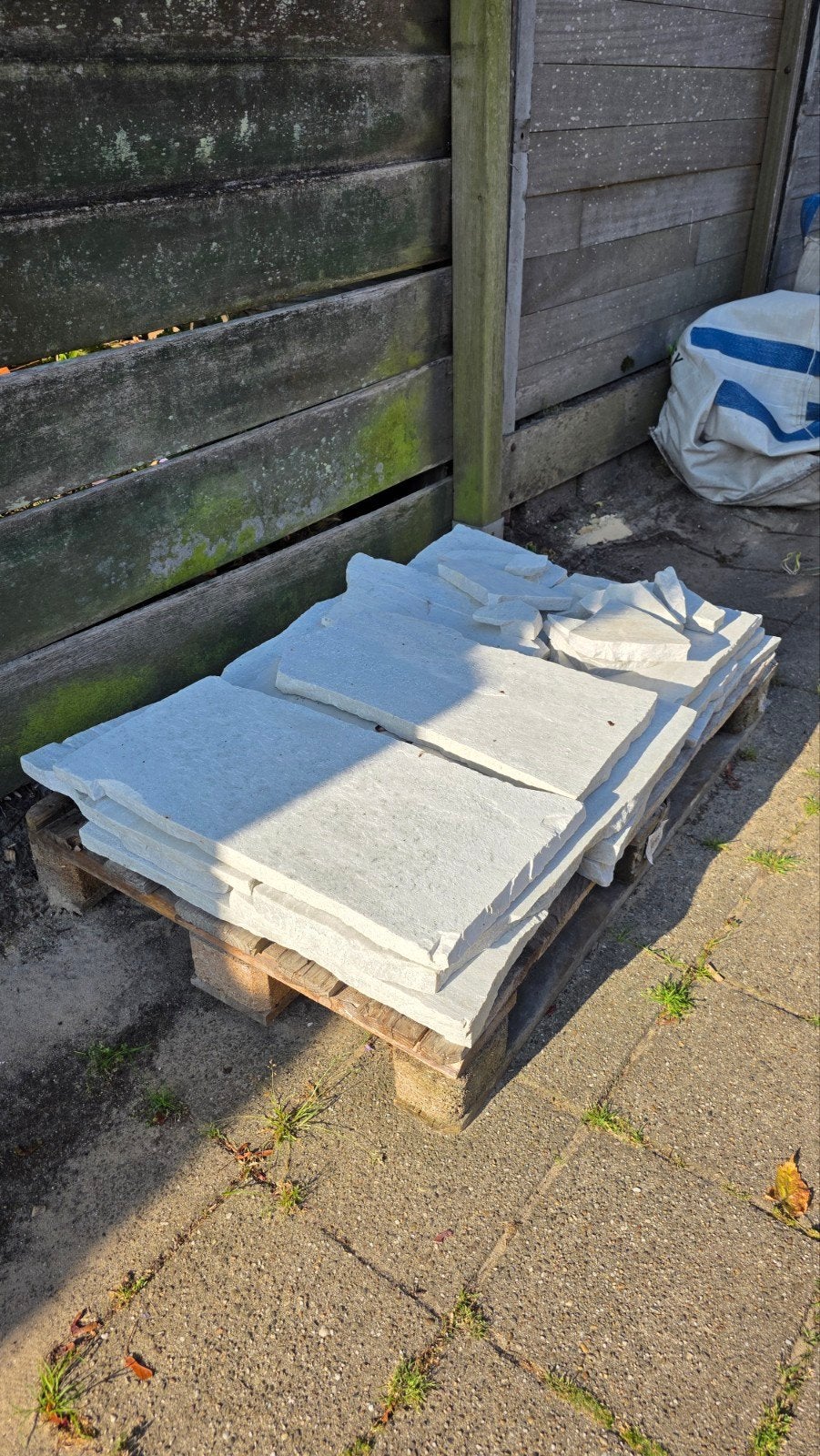 Flagstones Brasil White - ca. 3m² natuursteen, Tuin en Terras, Ophalen, Nieuw, Terrastegels, Natuursteen
