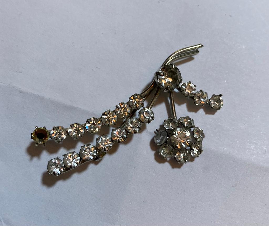Vintage antieke strass rhinestones broche costume Jewelry, Sieraden, Tassen en Uiterlijk, Antieke sieraden, Ophalen of Verzenden