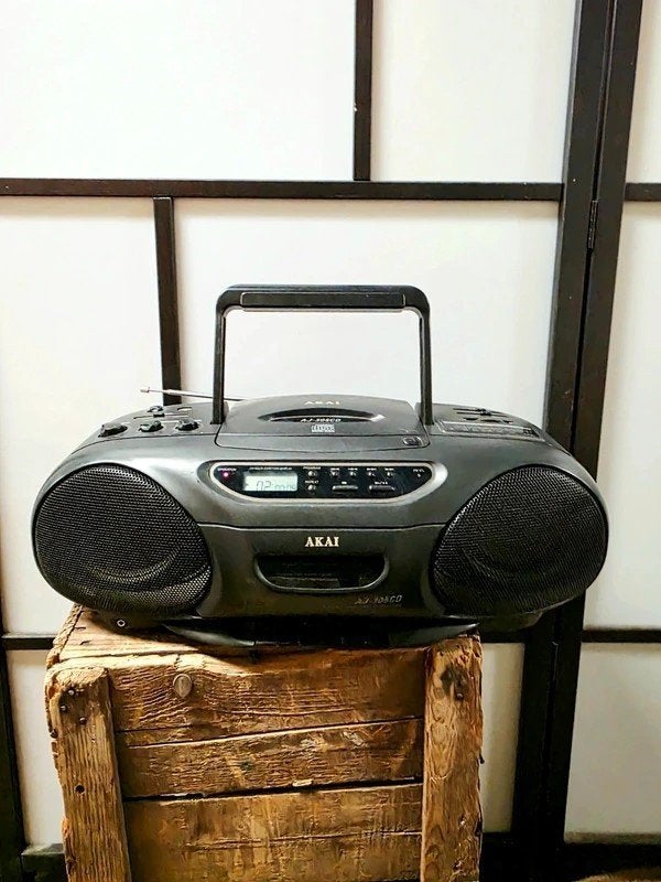 Vintage Akai AJ-305CD Portable Stereo Boombox|Parts/ Repair, Ophalen of Verzenden, Enkel, Akai