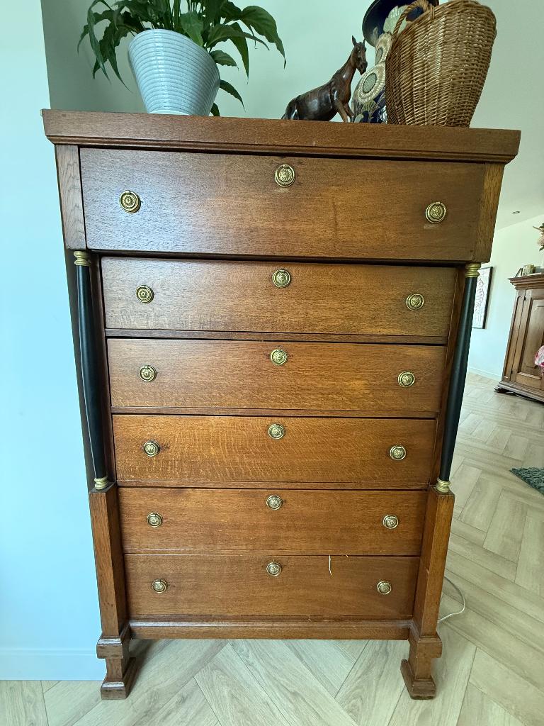 Chiffonière in Empire-stijl | Hout | 6 lades, Ophalen