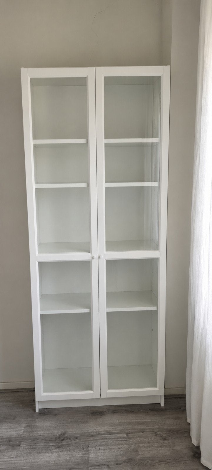 IKEA Billy Boekenkast met 2 Oxberg Glazen Deuren, Huis en Inrichting, Met deur(en), Modern, Scandinavisch, Zo goed als nieuw, 25 tot 50 cm