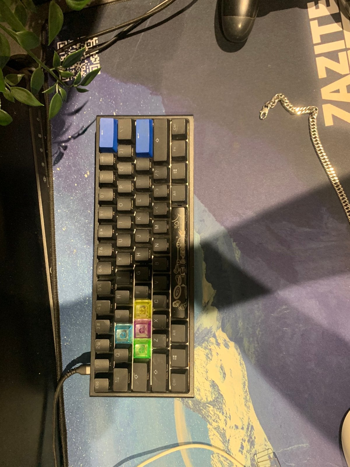Ducky one two mini gaming keyboard, Computers en Software, Toetsenborden, Gebruikt, Verlichte toetsen, Ophalen of Verzenden, Qwerty