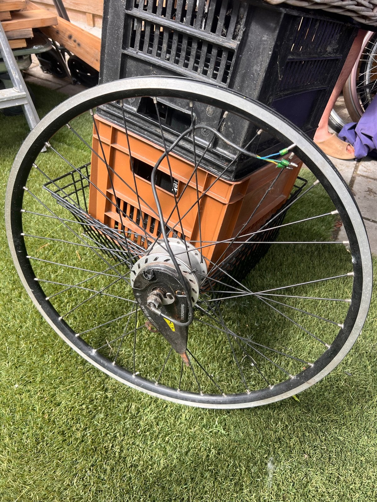 Voorwiel met motor voor elektrische fiets, Gebruikt, Aluminium, Ophalen, Elektrische fiets