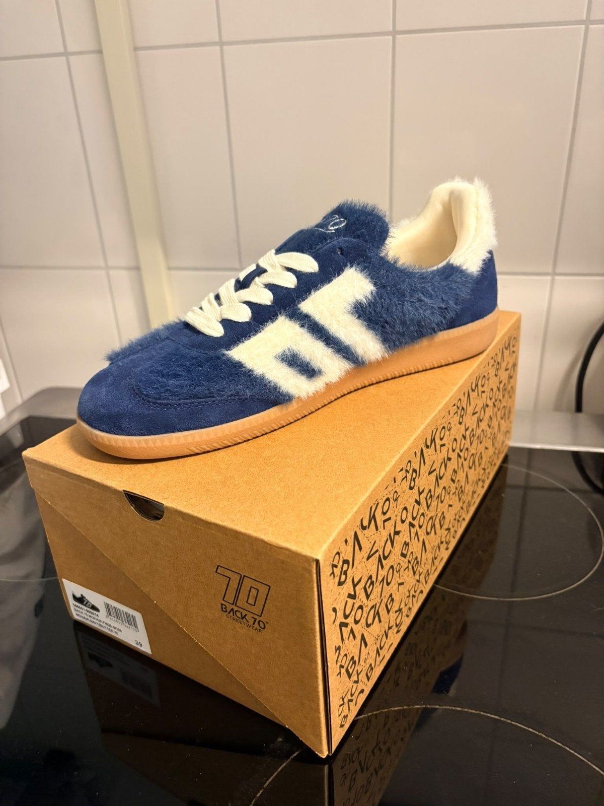 BACK 70 Mohair Sneakers - Navy Blue & Cream - EU 39, Blauw, Back 70, Nieuw, Ophalen of Verzenden