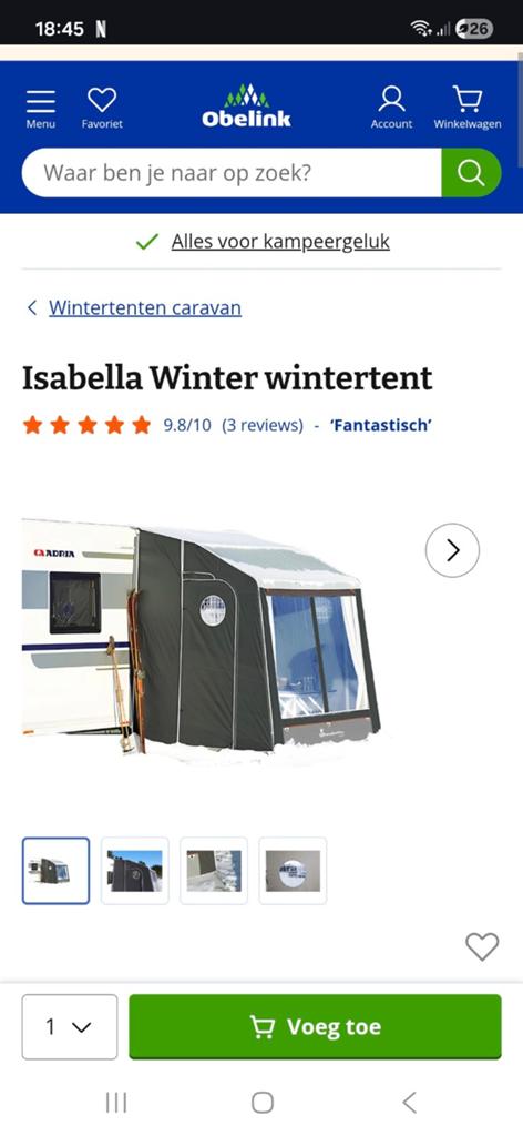 Isabella Wintertent Compleet - Zo goed als nieuw!, Caravans en Kamperen, Voortenten en Luifels, Ophalen of Verzenden, Zo goed als nieuw