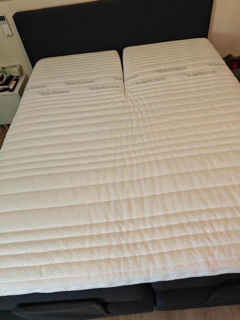 Karlsson split topper 1.60 bij 2.00 ZGAN, Ophalen, Zo goed als nieuw, Tweepersoons, 160 cm