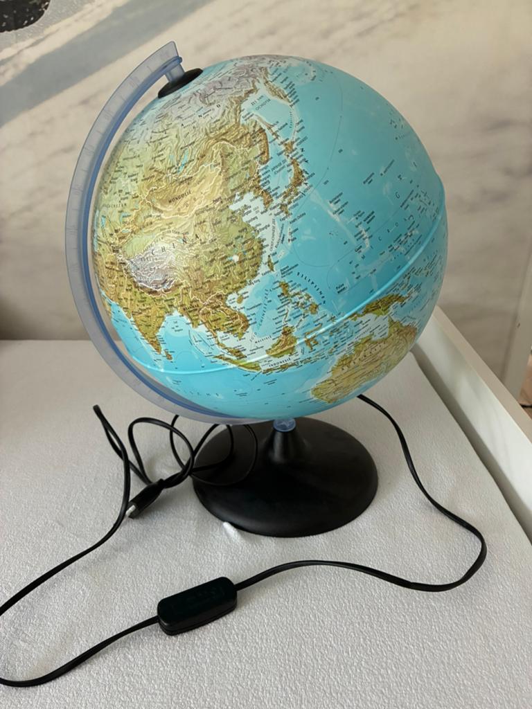 Wereldbol - lamp, Ophalen of Verzenden, Verlicht, Zo goed als nieuw