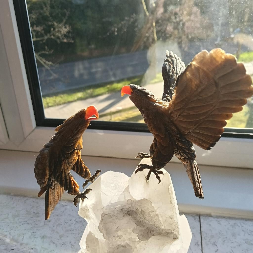 kunst - vogels op  Quartz, Antiek en Kunst, Ophalen of Verzenden