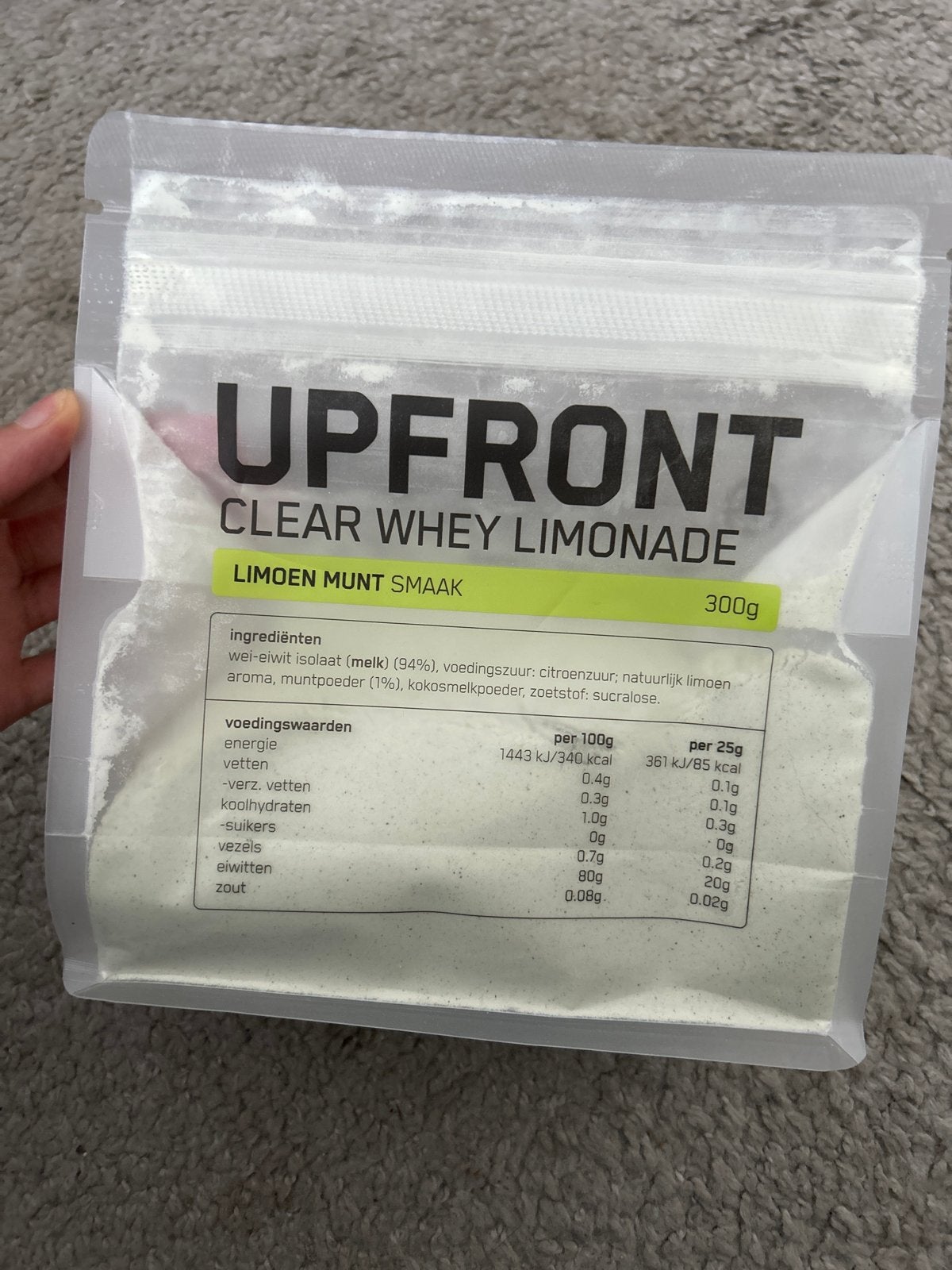 Upfront Clear Whey Limonade Limoen Munt 300g, Ophalen of Verzenden, Nieuw, Poeder of Drank